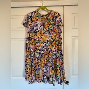 Terra & Sky Floral Dress - Purple, Yellow, Green